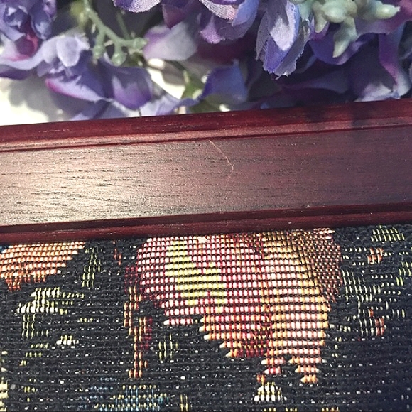 💜NWOB Vintage Style Tapestry Wood Jewelry Box💜 - Picture 14 of 14